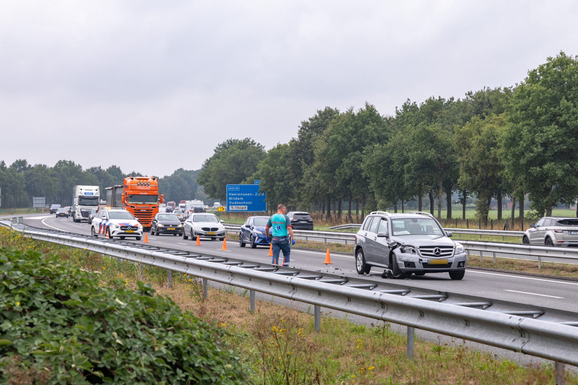 Auto’s botsen op A32 bij Oldeholtwolde